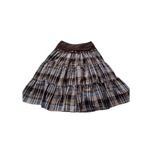 90’s brown plaid fairycore grunge midi/maxi skirt